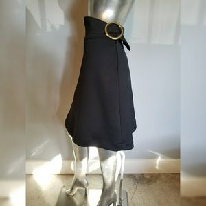 Black knit circle skirt